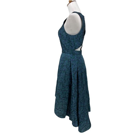 Sachin & Babi Dress Womens 2 Crystal Moon Blue Green High Low Cutout Back - Picture 7 of 15